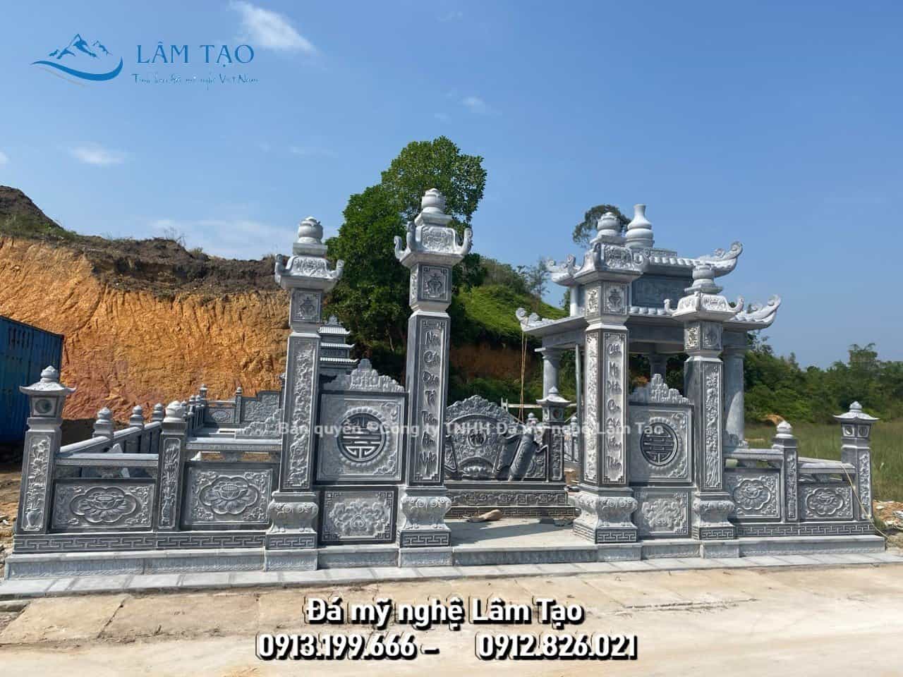 Thi công khu lăng mộ đá xanh cao cấp tại xã Thịnh Đức, thành phố Thái Nguyên